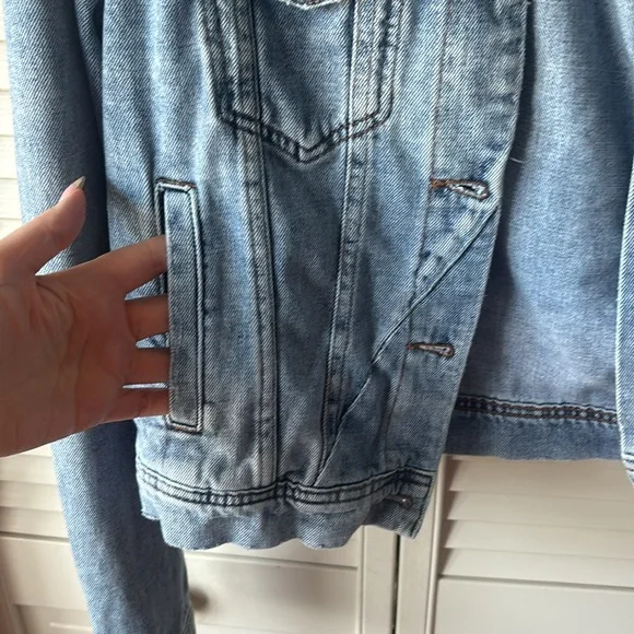 Free People |  Rumors Light Wash Denim Jacket Sz S - Picture 3 of 5